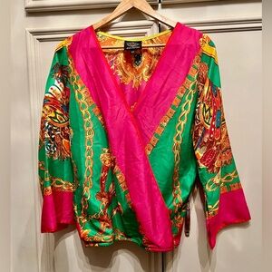 AUM COUTURE Bright Pink/ Green. Beautiful condition. Smoke free home.Size XS